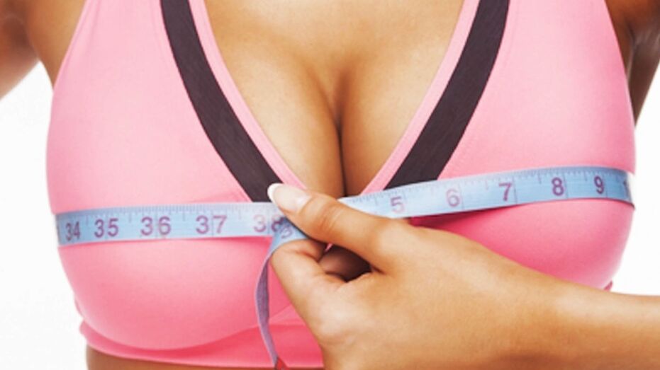 измерване на гърдите със сантиметър